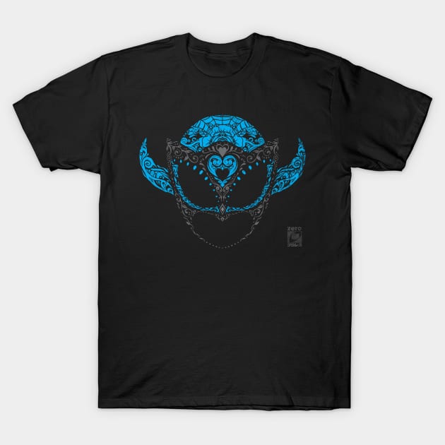 Blue Corazon Mask T-Shirt by vashito